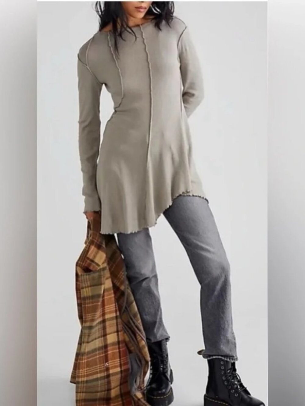 Free People We The Free Full Swing Tunic in Atmosphere Beige